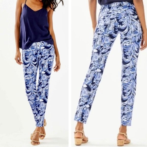 Lilly Pulitzer Pants - NWT Lilly Pulitzer Kelly Skinny Ankle Pants High Tide You’re The Zest Bohemian
